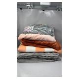 Household fabrics lot- grey rug, oversized