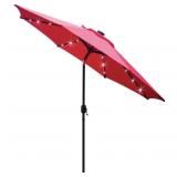 9FT Solar LED Lighted Patio Umbrella with 8