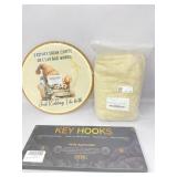 Key Holder Wall Mounted Key Hooks, White Metal