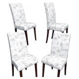 New Stretch Dining Chair Covers Set of 4,Floral