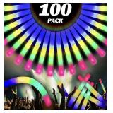 New 100 Pcs 18.5 inch Foam Glow Sticks Bulk, 4