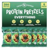 New CRISP POWER Protein Pretzels, Everything, 28G