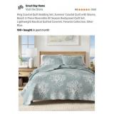 New King Coastal Quilt Bedding Set, Summer