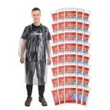 New 40 Pack Disposable Rain Ponchos for Adults