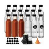 New WERTIOO Hot Sauce Bottles 18-Pack 8.5oz Glass