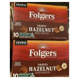 Lot of 2 Folgers Toasty Hazelnut