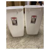 Lot of 2 Rubbermaid Small Kitchen Bathroom Trash