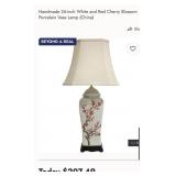 26-inch White and Red Cherry Blossom Porcelain