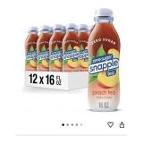 New Snapple Zero Sugar Peach Tea, 16 fl oz