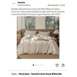 MooMee Striped Duvet Cover Set 100% Washed Cotton