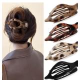 New 4 PCS Large Flat Hair Clips for Women