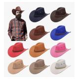 New 9Pcs Cowboy Hat Bulk Felt Wide Brimmed Cowboy