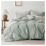 King Bedsure 100% Washed Cotton Duvet Cover King