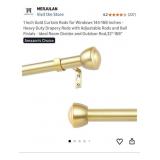 New 1 Inch Gold Curtain Rods for Windows 144-168