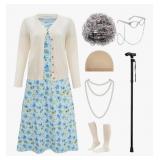 New large Womens Old Lady Costume adult 100 Days