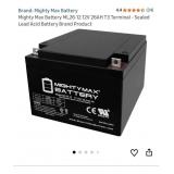 Mighty Max Battery ML26-12 12V 26AH T3 Terminal -