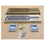 New Cribbage Board Game Set, 3-Track Premium