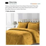 Tribeca Living Velvet Duvet Cover Queen Oversized