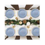 New Blue Beaded Charger Plates, 13 Inch Plastic