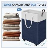 HomeHacks 90L Rolling Laundry Hamper with 4