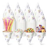 New Honeydak 200 Pcs Spring Floral Snow Cone Cups