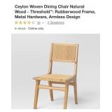 New Ceylon Woven Dining Chair Natural Wood -