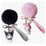 New 2Pcs Cute Cartoon Keychains For Girls Boys,