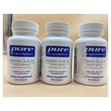 New (3 bottles) Pure Encapsulations Vitamin D3 &