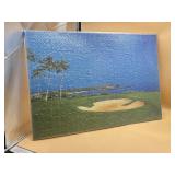 New 39x27 wood framed canvas art