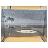 New 39x27 wood framed canvas art