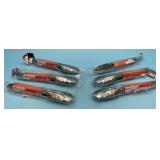 New (Lot of 6) Stainless Steel Serving Tongs,