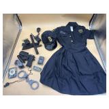 New girls XL police costume set