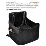 New Dog Car Seat for S/M Dogs, Memory Foam Dog