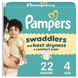 Pampers Swaddlers Diapers, Size 4 (15-34 lbs), 22