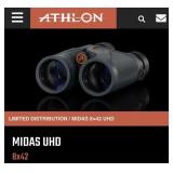 Athlon Optics Midas 8x42mm Binoculars. Carry case