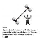 Skywin Adjustable Barbell to Dumbbell Bar