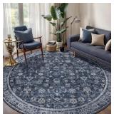 Tangsoo Vintage Round Rug 6ft Washable Circle