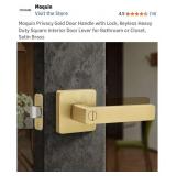 New Moquin Privacy Gold Door Handle with Lock,