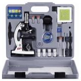 New AmScope 120X-1200X 52-pcs Beginner Microscope