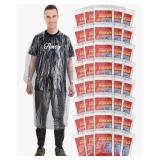 New 40 Pack Disposable Rain Ponchos for Adults