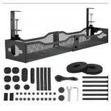 Under Desk Cable Management Tray Black Metal Mesh