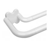 New White Blackout Double Curtain Rods for