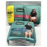 New Lot of 2 Depend Underwear, Includes Menï¿½s
