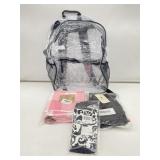 Amazon Basics Transparent Clear School Backpack,