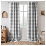 DriftAway Buffalo Plaid Blackout Curtains Linen