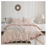 New annadaif Pink Duvet Cover Queen (90x90 Inch),