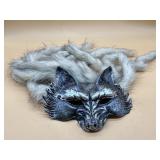 Viking Wolf Mask Faux Fur Headdress Werewolf