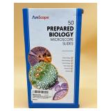 AmScope 50 count prepared biology microscope slide