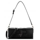 GUESS Maylee Woven Flap Shoulder Bag - Black