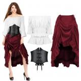 XL Suhine 3 Pcs Renaissance Pirate Costume Women M